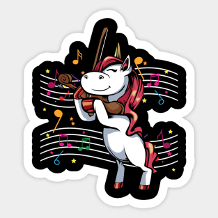 Magical Unicorn Violinist Violin Player Sticker